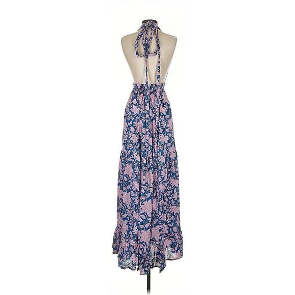 HANNAH ARTWEAR Chloe Floral Cross Back Maxi Dress Pink Blue Designer 2 US M - Picture 3 of 5